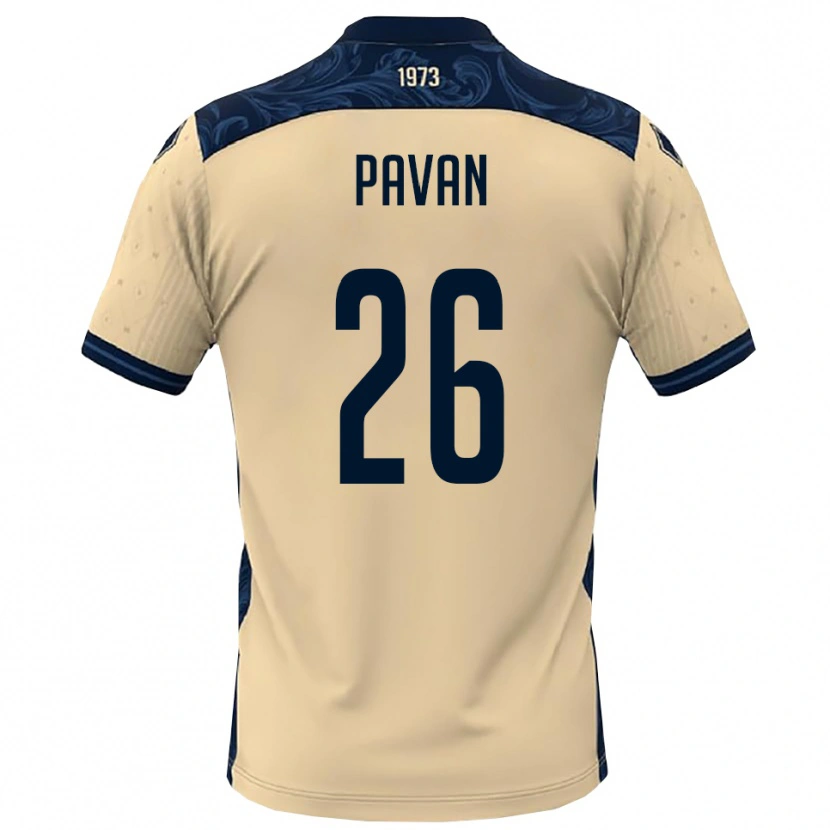 Danxen Barn Nicola Pavan #26 Vit Marinblå Bortatröja Matchtröjor 2025/26 Tröjor T-Tröja