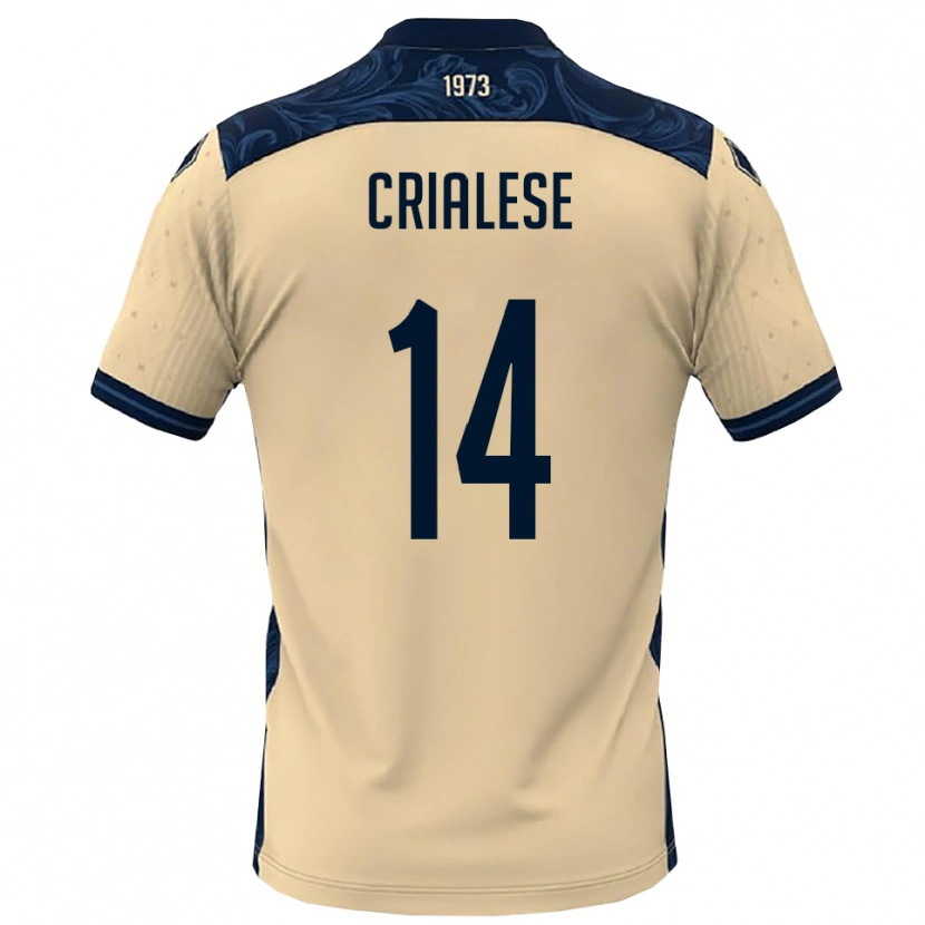 Danxen Barn Carlo Crialese #14 Vit Marinblå Bortatröja Matchtröjor 2025/26 Tröjor T-Tröja