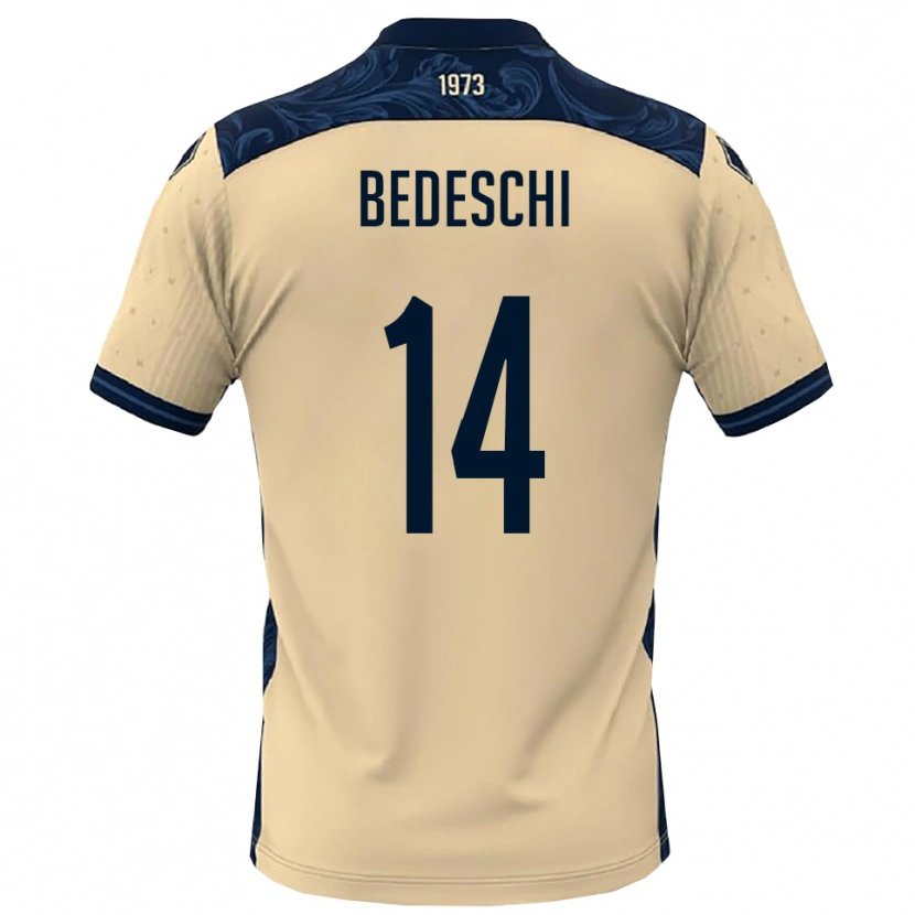 Danxen Barn Davide Bedeschi #14 Vit Marinblå Bortatröja Matchtröjor 2025/26 Tröjor T-Tröja