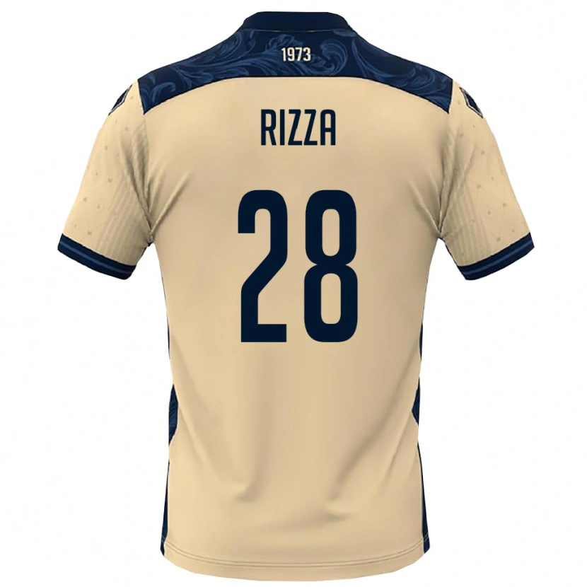 Danxen Barn Alessio Rizza #28 Vit Marinblå Bortatröja Matchtröjor 2025/26 Tröjor T-Tröja