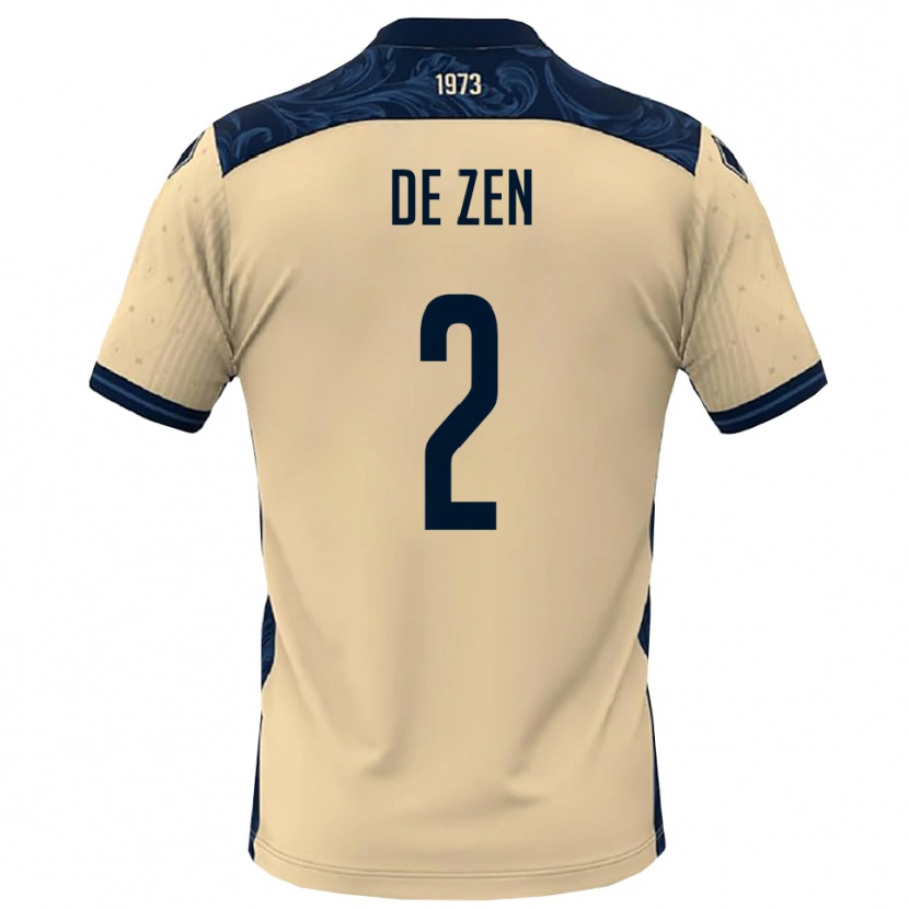 Danxen Barn Riccardo De Zen #2 Vit Marinblå Bortatröja Matchtröjor 2025/26 Tröjor T-Tröja