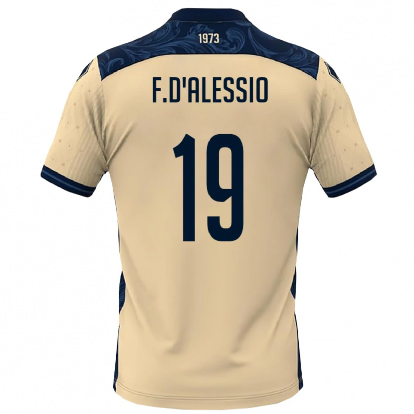 Danxen Barn Francesco D'alessio #19 Vit Marinblå Bortatröja Matchtröjor 2025/26 Tröjor T-Tröja