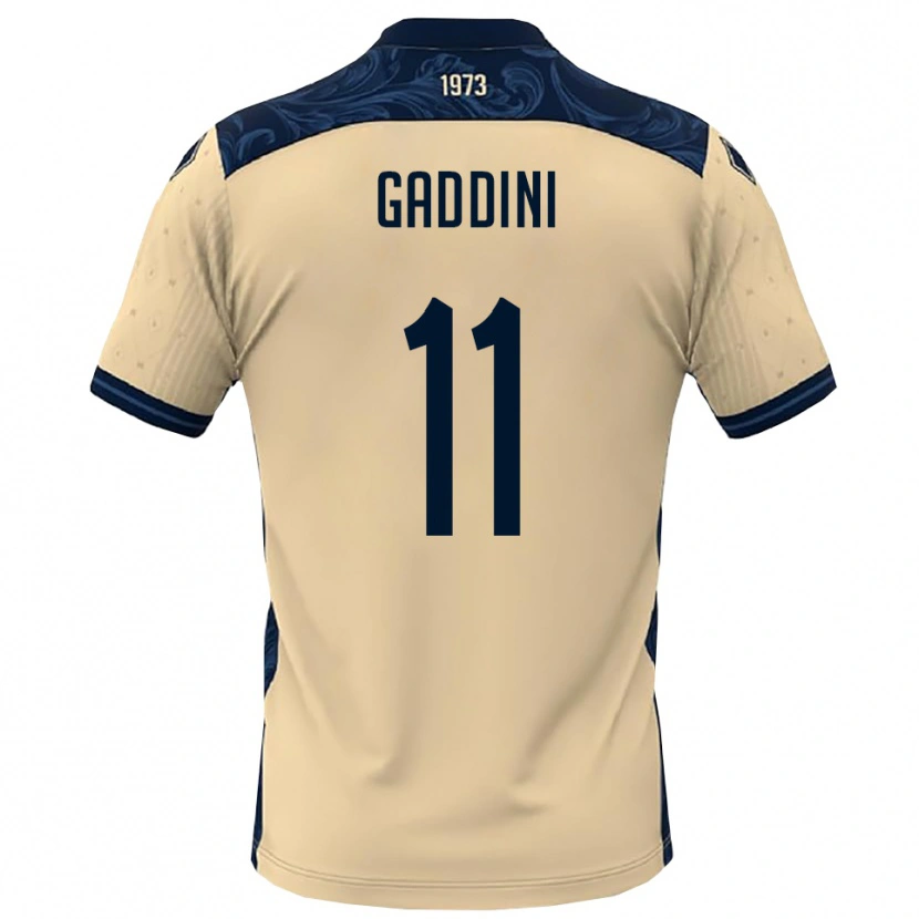 Danxen Barn Mattia Gaddini #11 Vit Marinblå Bortatröja Matchtröjor 2025/26 Tröjor T-Tröja