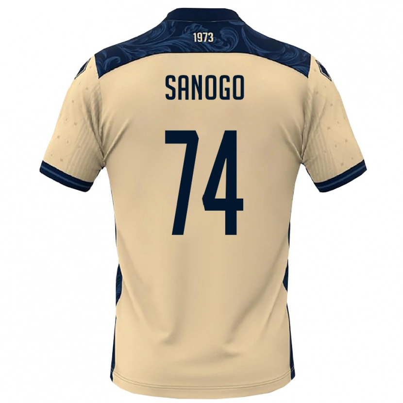 Danxen Barn Ahmed Sanogo #74 Vit Marinblå Bortatröja Matchtröjor 2025/26 Tröjor T-Tröja