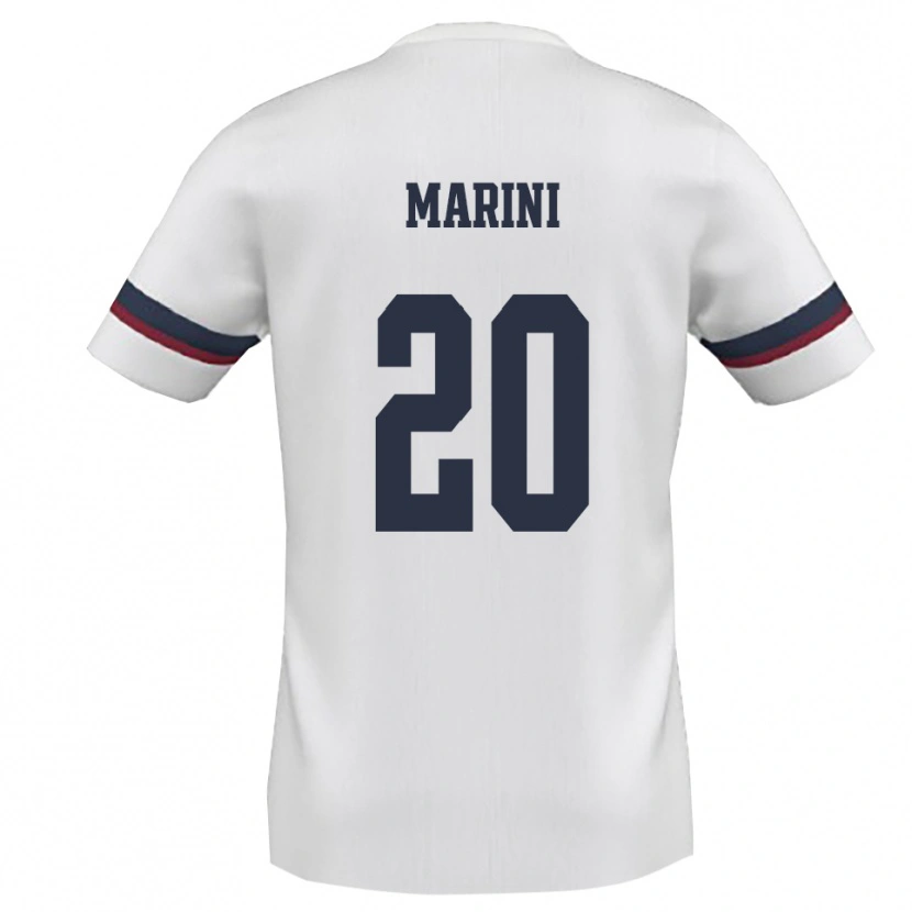 Danxen Barn Alfredo Marini #20 Vit Röd Bortatröja Matchtröjor 2025/26 Tröjor T-Tröja