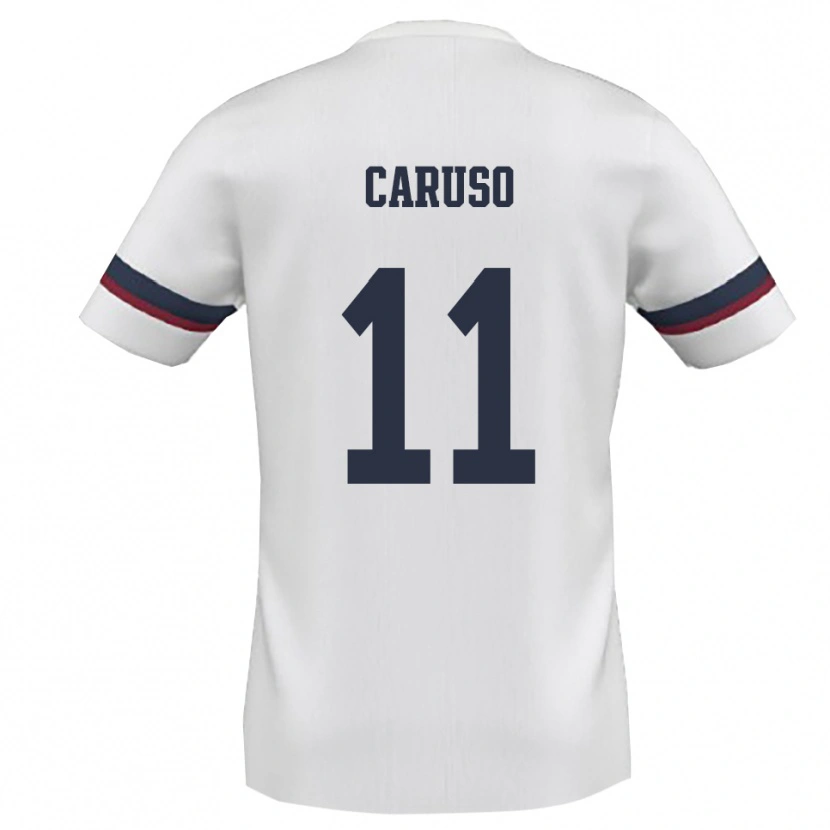 Danxen Barn Daniele Caruso #11 Vit Röd Bortatröja Matchtröjor 2025/26 Tröjor T-Tröja