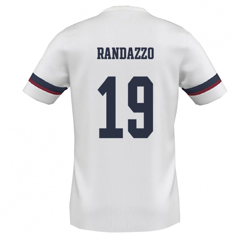 Danxen Barn Alessandro Randazzo #19 Vit Röd Bortatröja Matchtröjor 2025/26 Tröjor T-Tröja