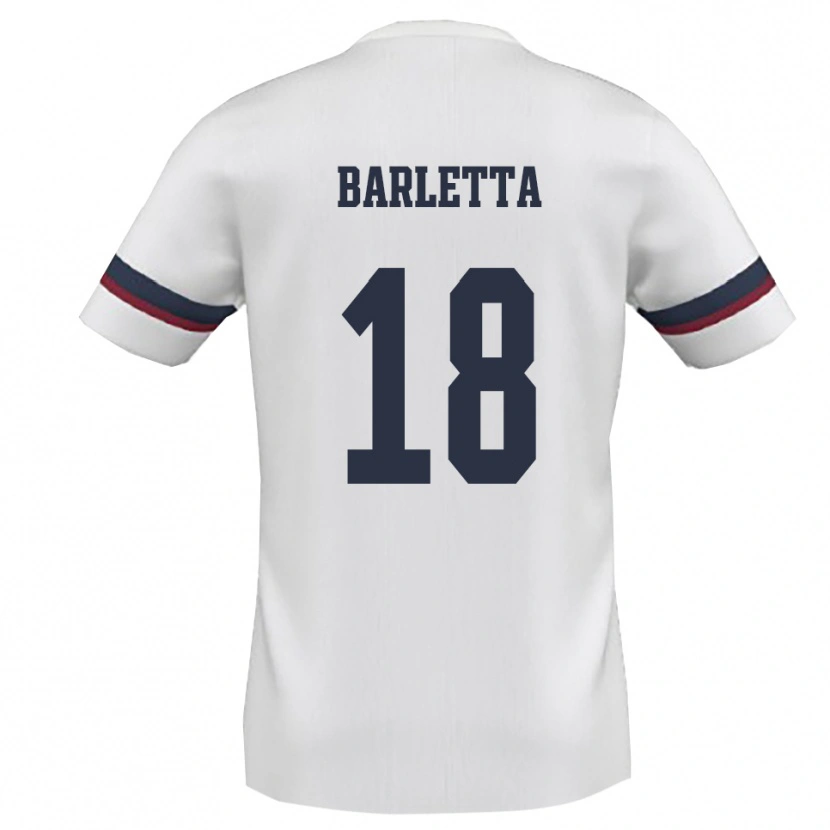 Danxen Barn Emanuele Barletta #18 Vit Röd Bortatröja Matchtröjor 2025/26 Tröjor T-Tröja