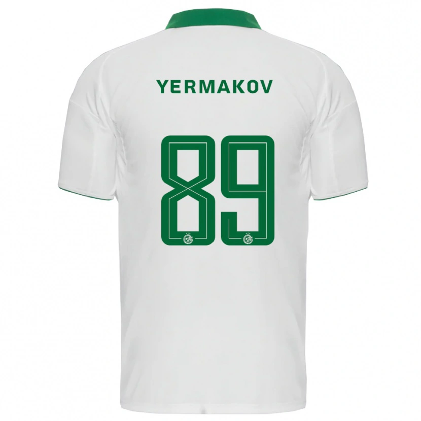 Danxen Barn Georgiy Yermakov #89 Vit Grön Bortatröja Matchtröjor 2025/26 Tröjor T-Tröja