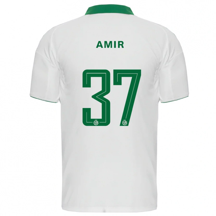 Danxen Barn Elad Amir #37 Vit Grön Bortatröja Matchtröjor 2025/26 Tröjor T-Tröja