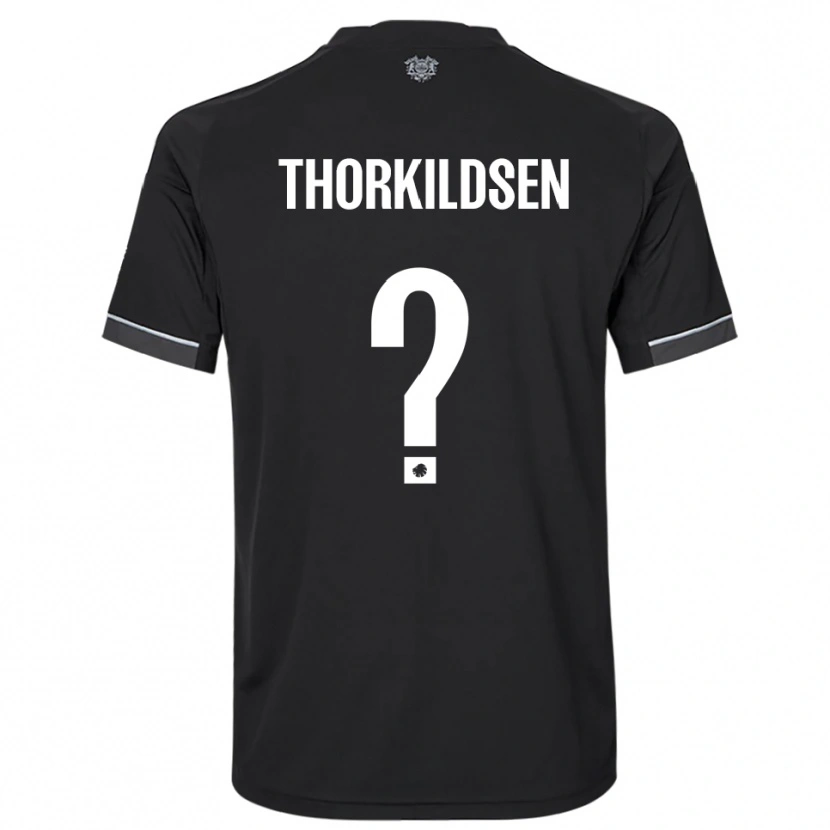 Danxen Barn Elias Thorkildsen #0 Svart Vit Bortatröja Matchtröjor 2025/26 Tröjor T-Tröja