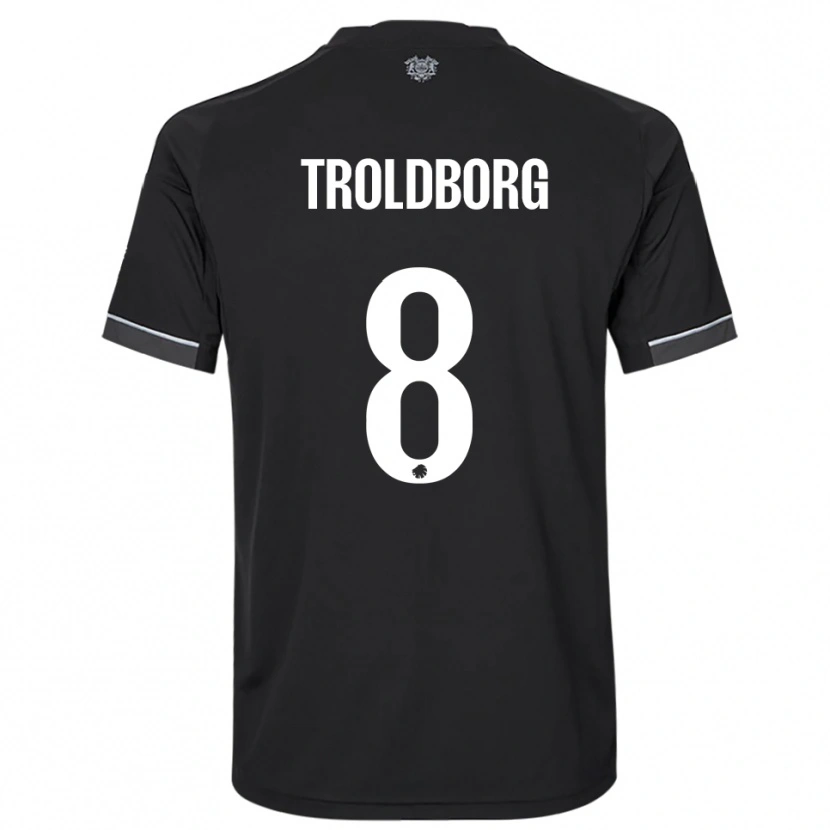 Danxen Barn Frederikke Troldborg #8 Svart Vit Bortatröja Matchtröjor 2025/26 Tröjor T-Tröja