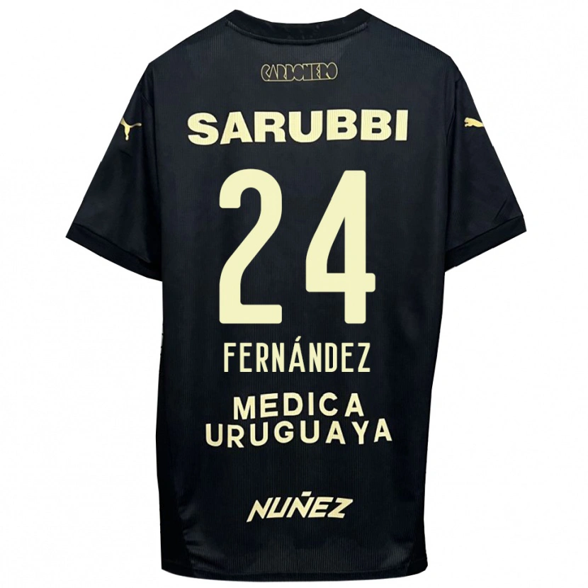 Danxen Barn Faustino Fernández #24 Svart Guld Bortatröja Matchtröjor 2025/26 Tröjor T-Tröja