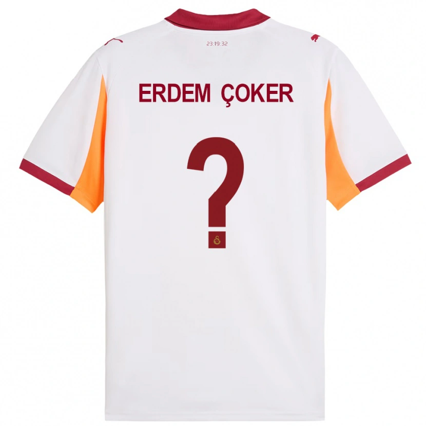 Danxen Barn Yusuf Erdem Çoker #0 Vit Röd Bortatröja Matchtröjor 2025/26 Tröjor T-Tröja