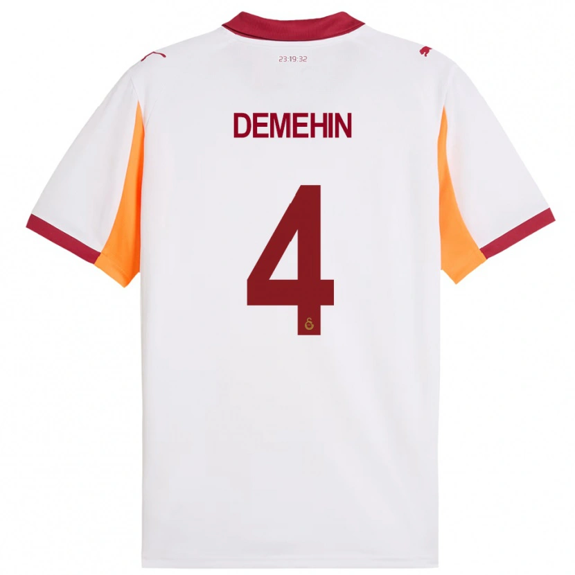 Danxen Barn Oluwatosin Blessing Demehin #4 Vit Röd Bortatröja Matchtröjor 2025/26 Tröjor T-Tröja