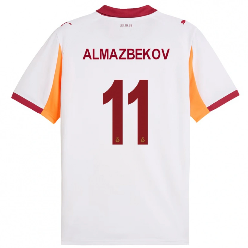 Danxen Barn Beknaz Almazbekov #11 Vit Röd Bortatröja Matchtröjor 2025/26 Tröjor T-Tröja