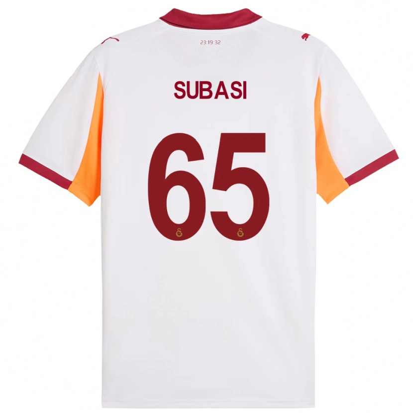 Danxen Barn Kadir Subaşı #65 Vit Röd Bortatröja Matchtröjor 2025/26 Tröjor T-Tröja