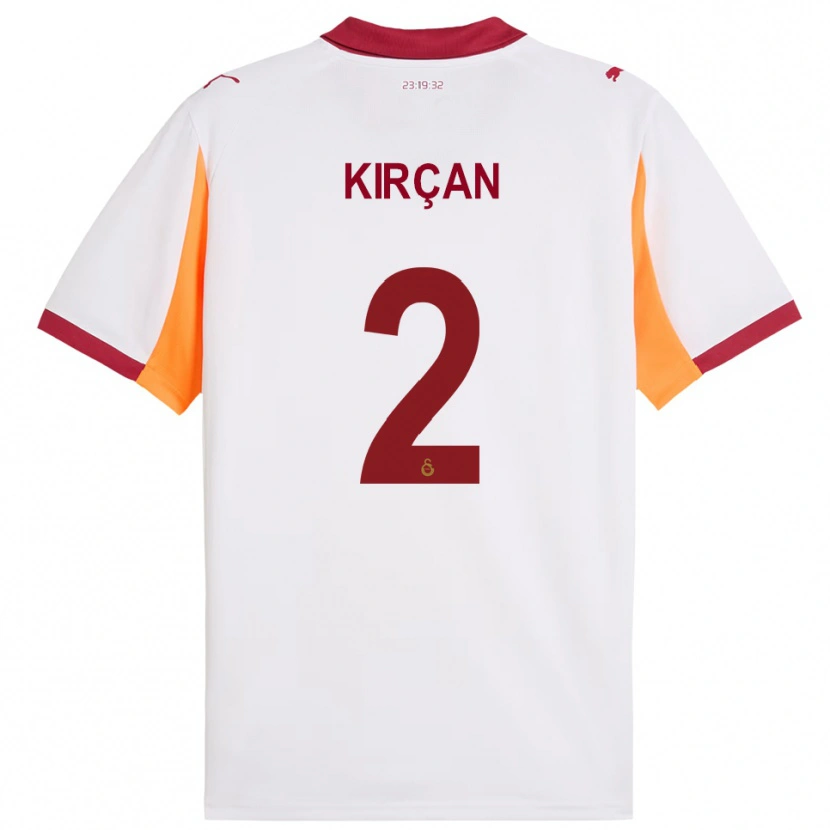 Danxen Barn Kerem Kırçan #2 Vit Röd Bortatröja Matchtröjor 2025/26 Tröjor T-Tröja