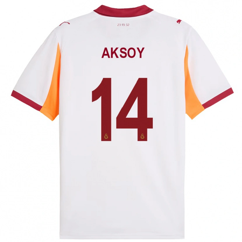 Danxen Barn Berkan Aksoy #14 Vit Röd Bortatröja Matchtröjor 2025/26 Tröjor T-Tröja