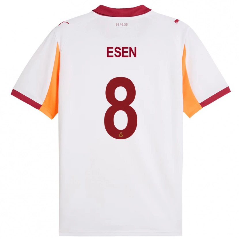 Danxen Barn Emine Ecem Esen #8 Vit Röd Bortatröja Matchtröjor 2025/26 Tröjor T-Tröja