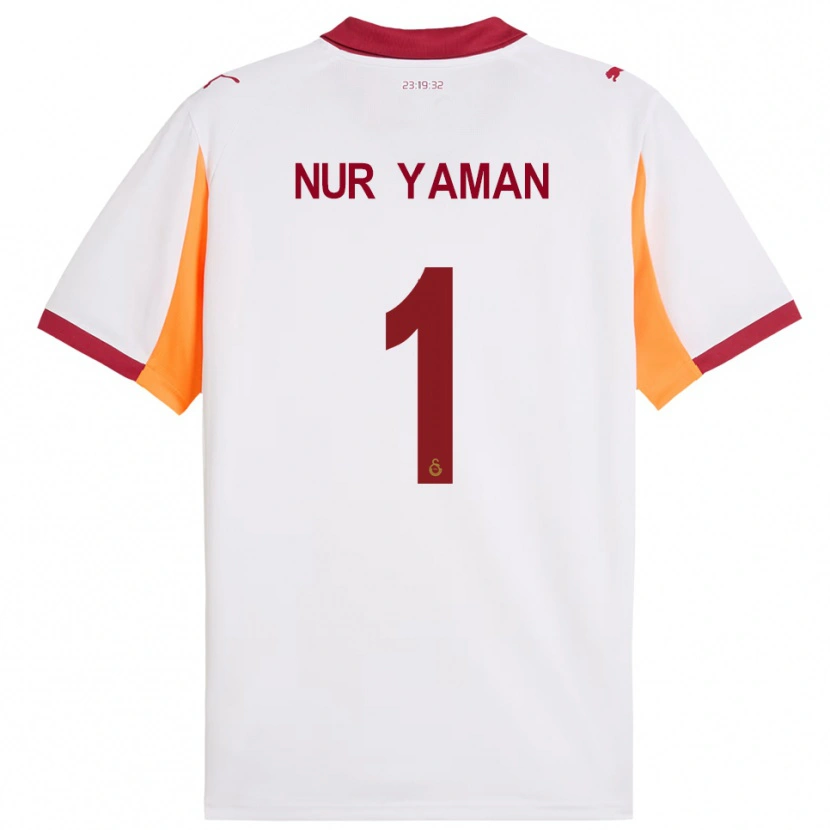 Danxen Barn Gamze Nur Yaman #1 Vit Röd Bortatröja Matchtröjor 2025/26 Tröjor T-Tröja