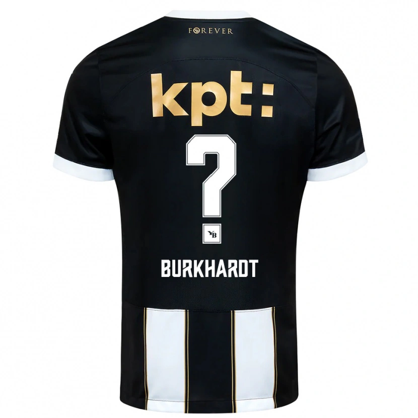 Danxen Barn Alessio Burkhardt #0 Svart Vit Bortatröja Matchtröjor 2025/26 Tröjor T-Tröja