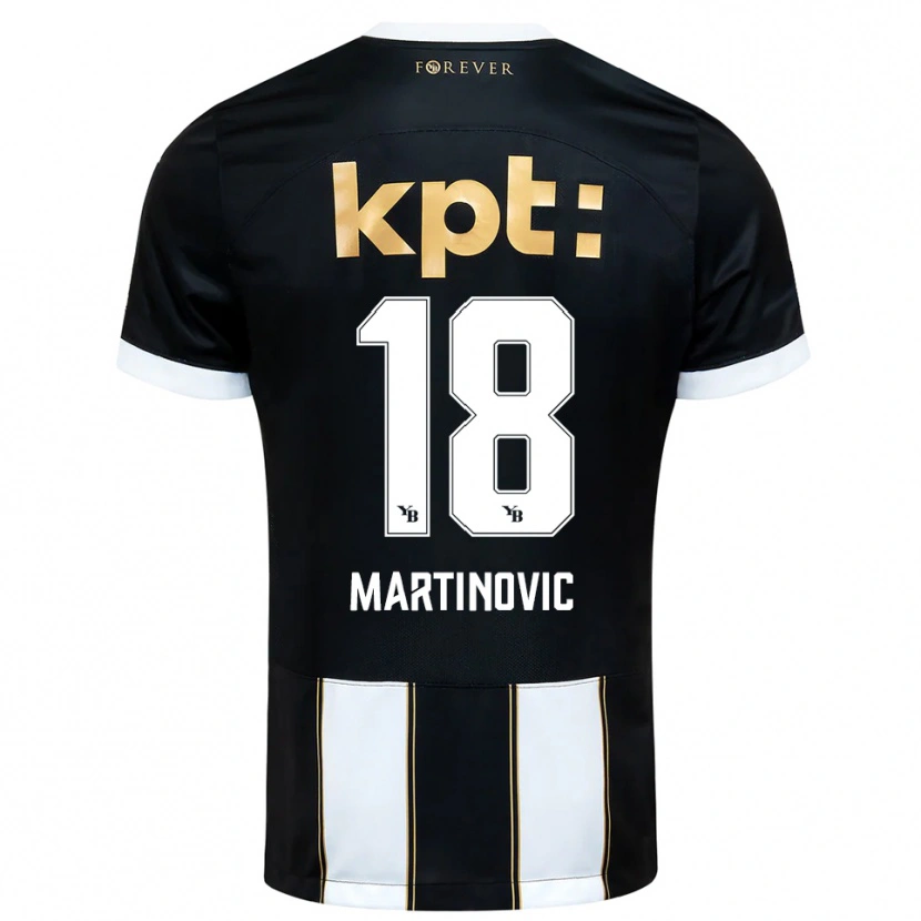 Danxen Barn Denis Martinovic #18 Svart Vit Bortatröja Matchtröjor 2025/26 Tröjor T-Tröja