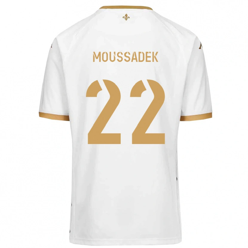 Danxen Barn Djamal Moussadek #22 Vitt Guld Bortatröja Matchtröjor 2025/26 Tröjor T-Tröja