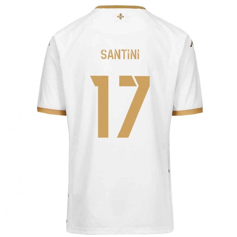 Danxen Barn Jérémi Santini #17 Vitt Guld Bortatröja Matchtröjor 2025/26 Tröjor T-Tröja