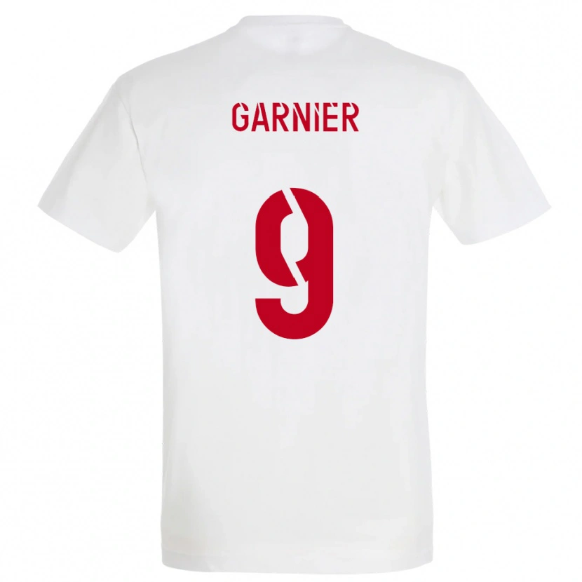 Danxen Barn Thomas Garnier #9 Vitt Rött Gult Bortatröja Matchtröjor 2025/26 Tröjor T-Tröja