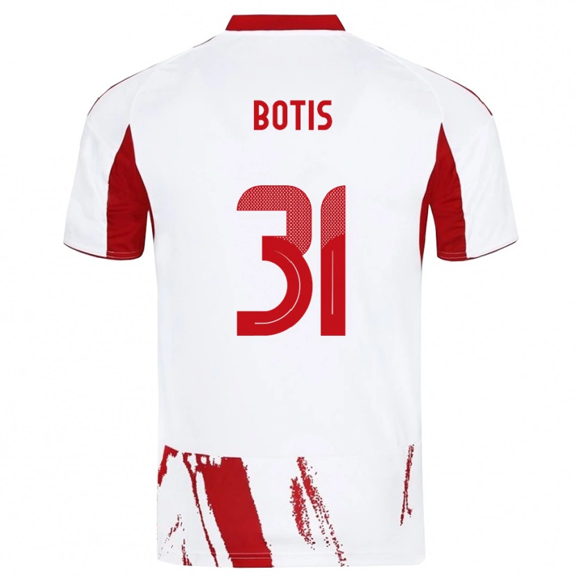 Danxen Barn Nikolaos Botis #31 Vit Röd Bortatröja Matchtröjor 2025/26 Tröjor T-Tröja