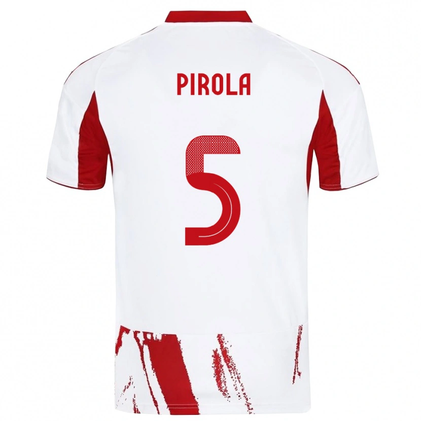 Danxen Barn Lorenzo Pirola #5 Vit Röd Bortatröja Matchtröjor 2025/26 Tröjor T-Tröja