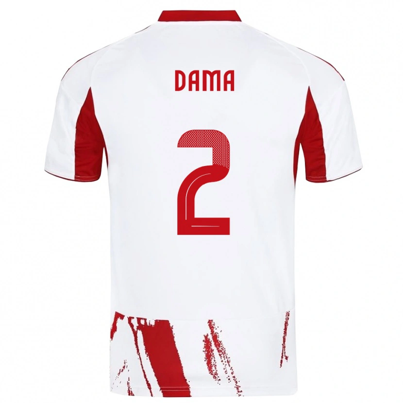 Danxen Barn Antonis Dama #2 Vit Röd Bortatröja Matchtröjor 2025/26 Tröjor T-Tröja