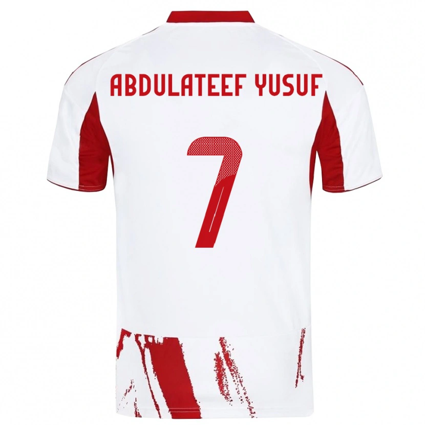 Danxen Barn Taiye Abdulateef Yusuf #7 Vit Röd Bortatröja Matchtröjor 2025/26 Tröjor T-Tröja