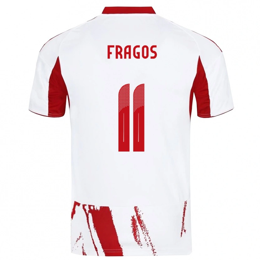 Danxen Barn Georgios Fragos #11 Vit Röd Bortatröja Matchtröjor 2025/26 Tröjor T-Tröja