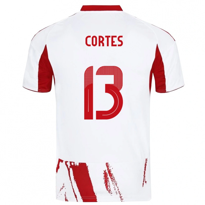 Danxen Barn Ethan Cortes #13 Vit Röd Bortatröja Matchtröjor 2025/26 Tröjor T-Tröja