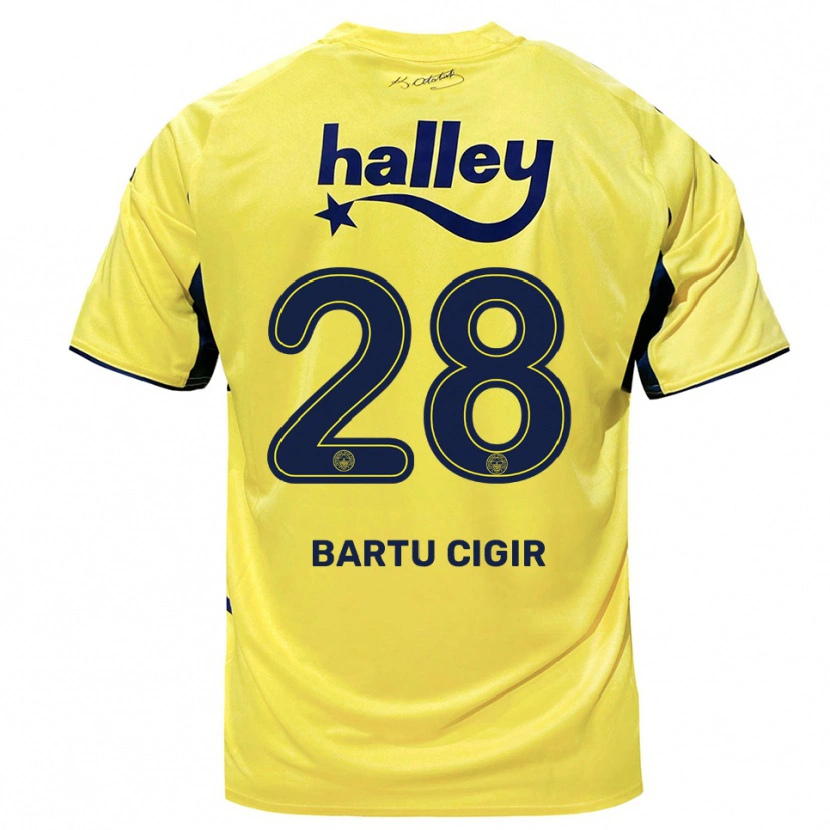 Danxen Barn Can Bartu Çığır #28 Gul Marinblå Bortatröja Matchtröjor 2025/26 Tröjor T-Tröja
