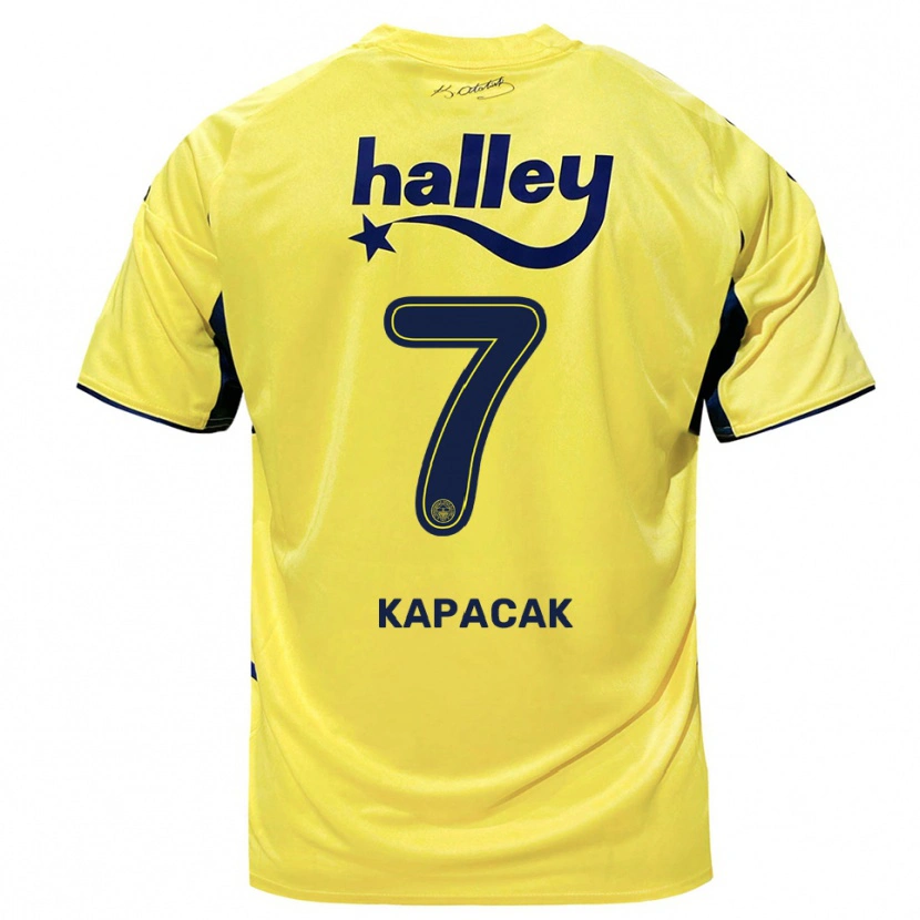 Danxen Barn Burak Kapacak #7 Gul Marinblå Bortatröja Matchtröjor 2025/26 Tröjor T-Tröja