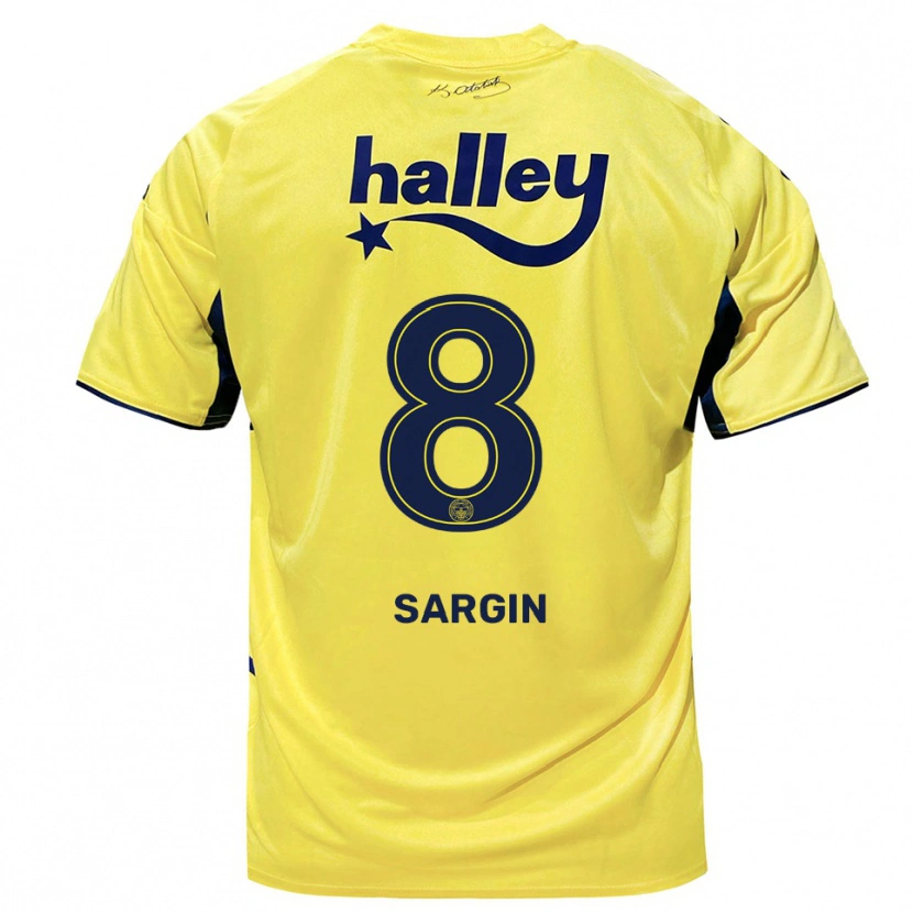 Danxen Barn Samet Sargın #8 Gul Marinblå Bortatröja Matchtröjor 2025/26 Tröjor T-Tröja