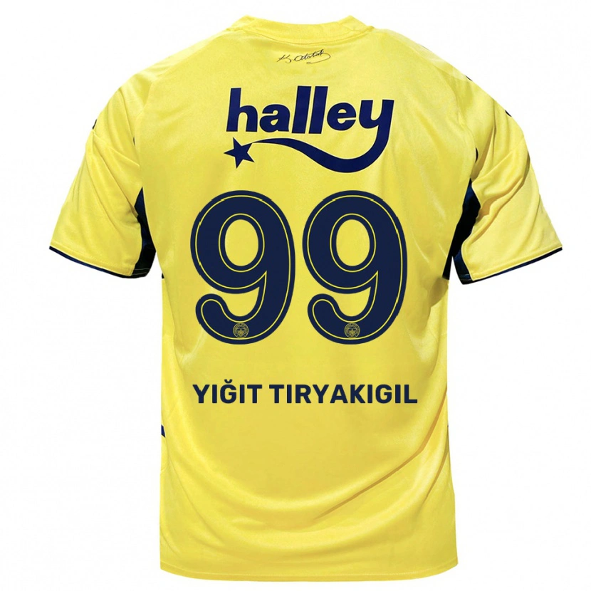 Danxen Barn Ömer Yiğit Tiryakigil #99 Gul Marinblå Bortatröja Matchtröjor 2025/26 Tröjor T-Tröja