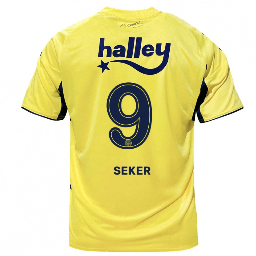 Danxen Barn Busem Şeker #9 Gul Marinblå Bortatröja Matchtröjor 2025/26 Tröjor T-Tröja