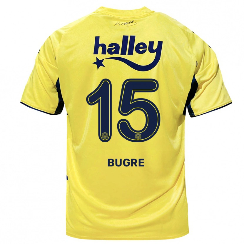 Danxen Barn Azumah Bugre #15 Gul Marinblå Bortatröja Matchtröjor 2025/26 Tröjor T-Tröja