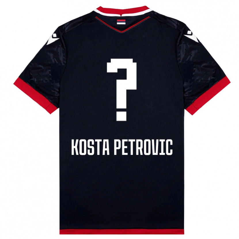 Danxen Barn Kosta Petrovic #0 Svart Röd Bortatröja Matchtröjor 2025/26 Tröjor T-Tröja