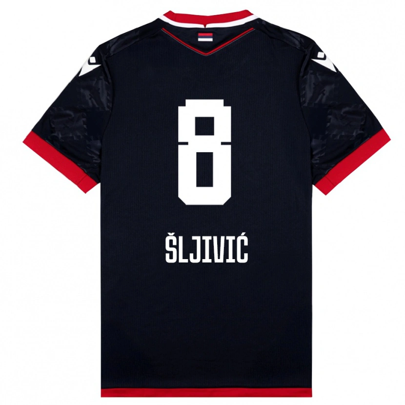 Danxen Barn Jovan Sljivic #8 Svart Röd Bortatröja Matchtröjor 2025/26 Tröjor T-Tröja