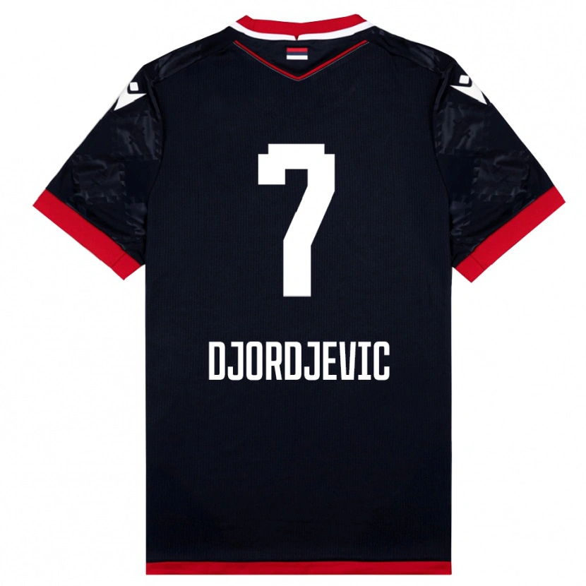 Danxen Barn Uros Djordjevic #7 Svart Röd Bortatröja Matchtröjor 2025/26 Tröjor T-Tröja