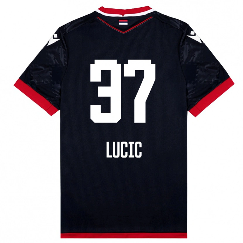 Danxen Barn Vladimir Lucic #37 Svart Röd Bortatröja Matchtröjor 2025/26 Tröjor T-Tröja