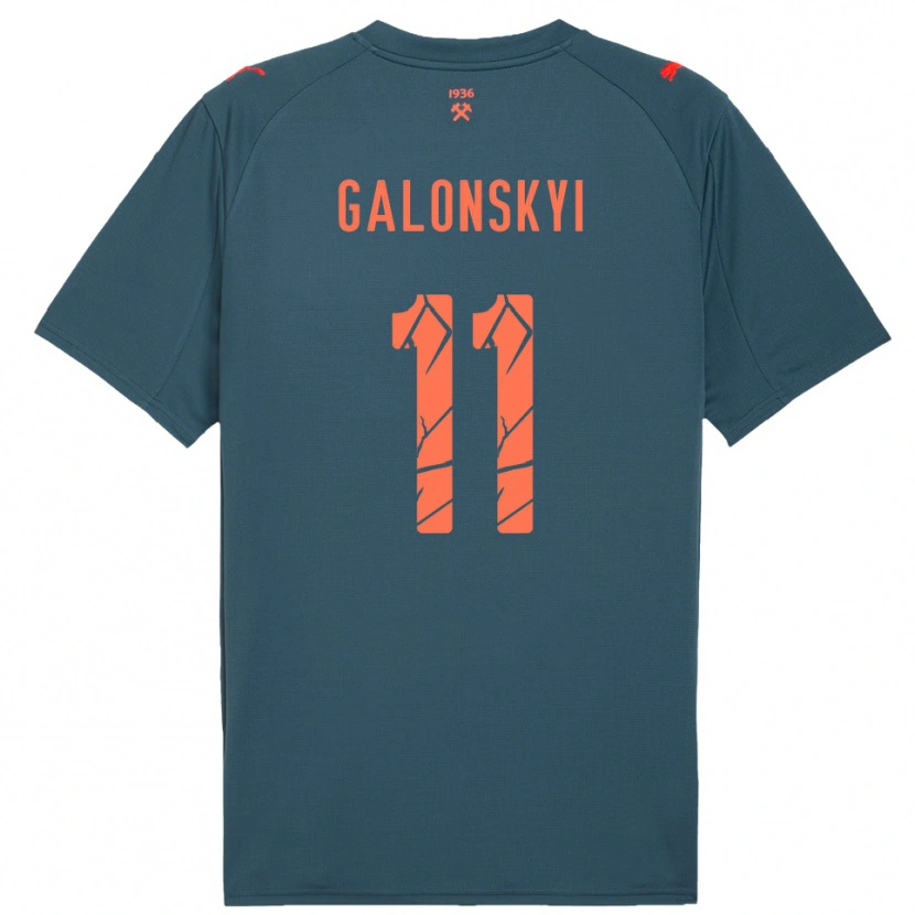 Danxen Barn Valentyn Galonskyi #11 Marinblå Röd Bortatröja Matchtröjor 2025/26 Tröjor T-Tröja