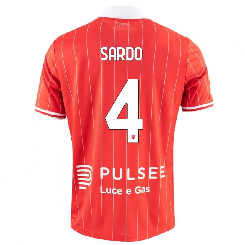 Danxen Män Jacopo Sardo #4 Röd Vit Hemmatröja Matchtröjor 2025/26 Tröjor T-Tröja