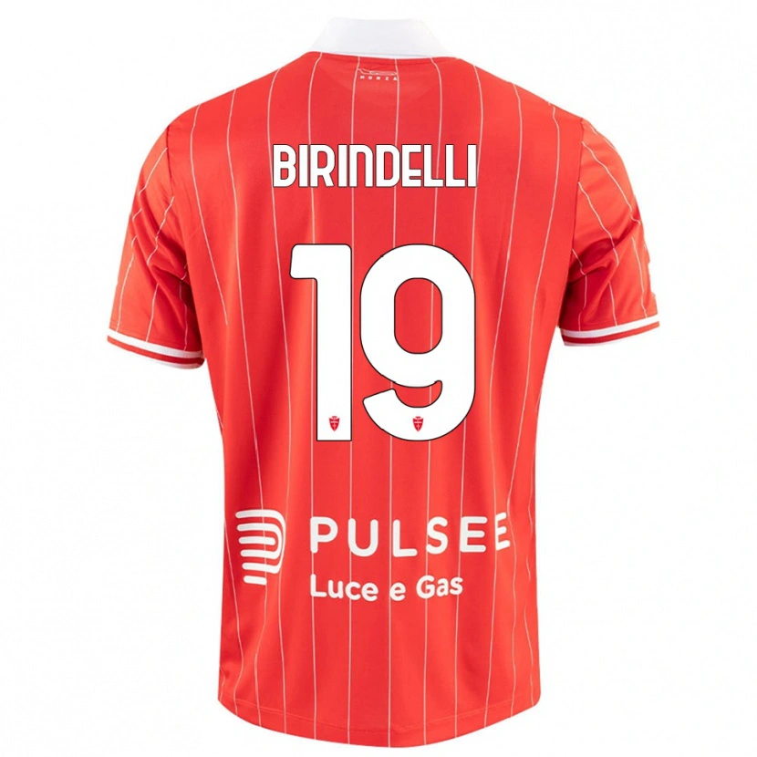 Danxen Män Samuele Birindelli #19 Röd Vit Hemmatröja Matchtröjor 2025/26 Tröjor T-Tröja