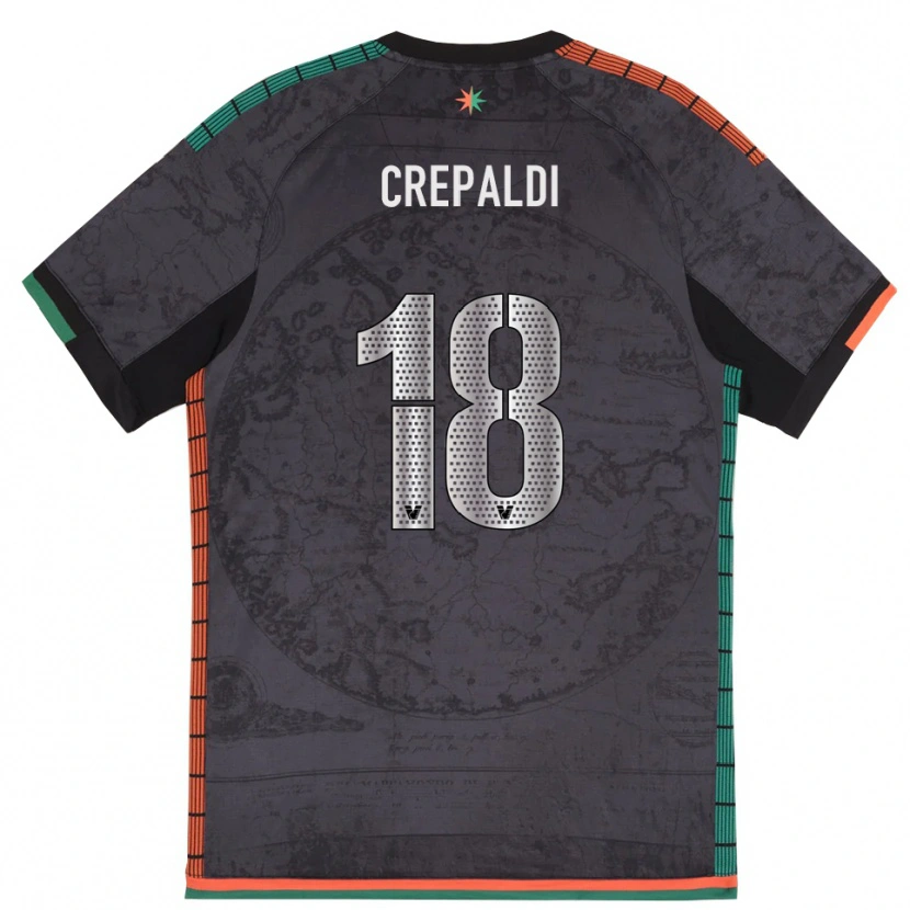 Danxen Män Nicolò Crepaldi #18 Mörkgrå Hemmatröja Matchtröjor 2025/26 Tröjor T-Tröja